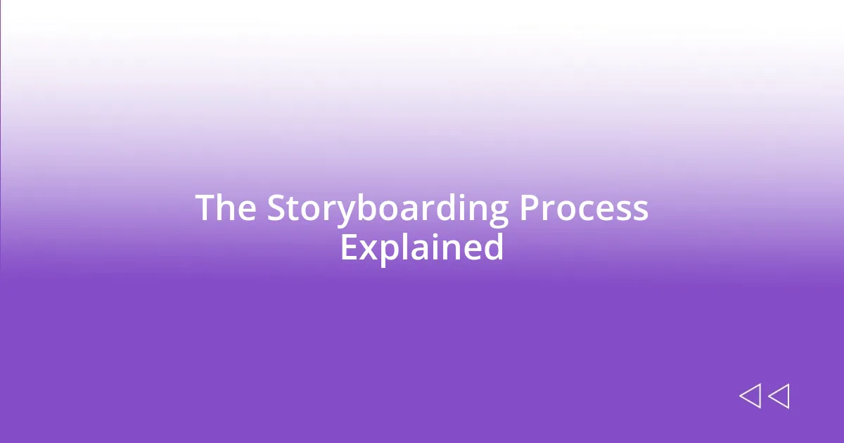 The Storyboarding Process Explained